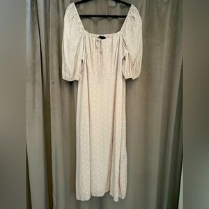 Sanctuary from Nordstroms Tan with White Polka Dots Size 14 Brunch Dress
